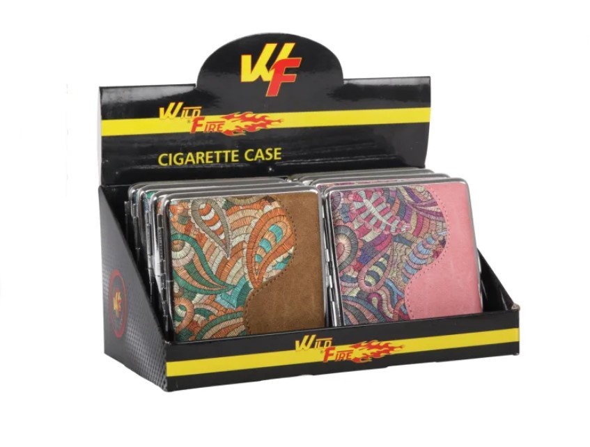 Hímzett virág mintás fém cigarettatárca – 4 féle mintával, egész dobozos kivitel
